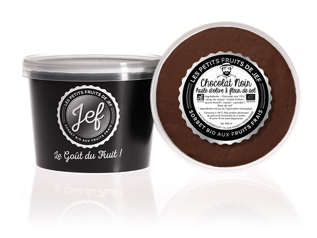 Sorbet Chocolat Noire huile d'olive et fleur de sel Bio